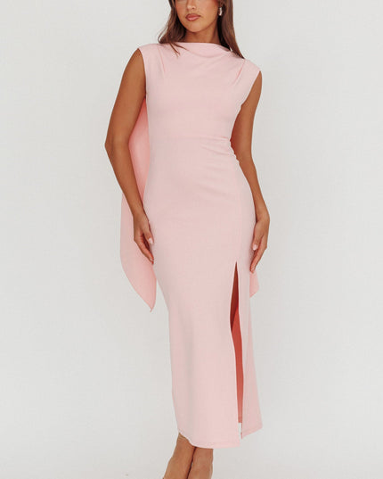 Pink Love Shoulder Sash Maxi Dress