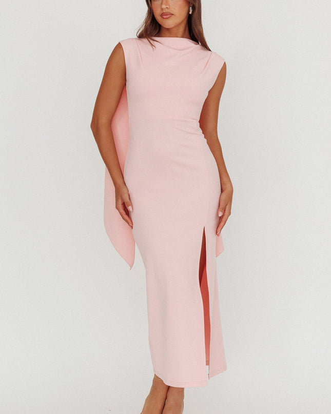 Pink Love Shoulder Sash Maxi Dress