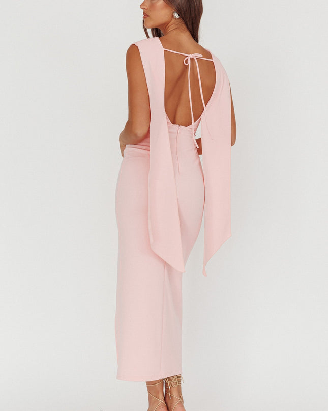 Pink Love Shoulder Sash Maxi Dress