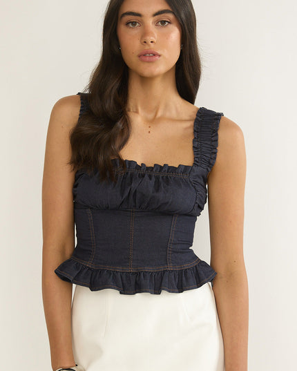 Indigo Pacer Smocked Top