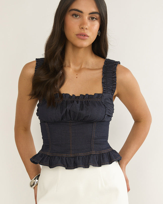 Indigo Pacer Smocked Top
