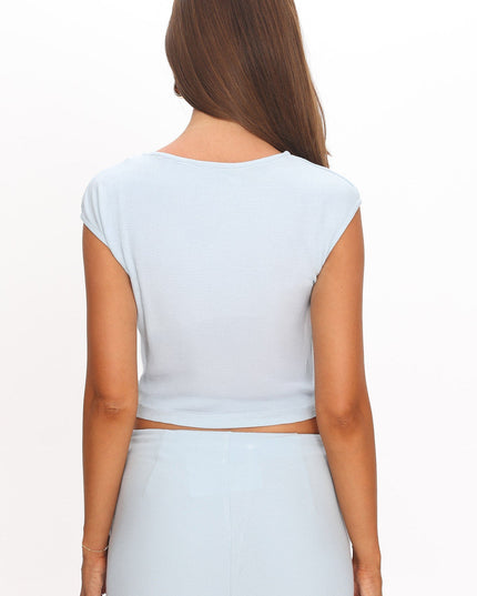 Blue Cap Sleeve Top