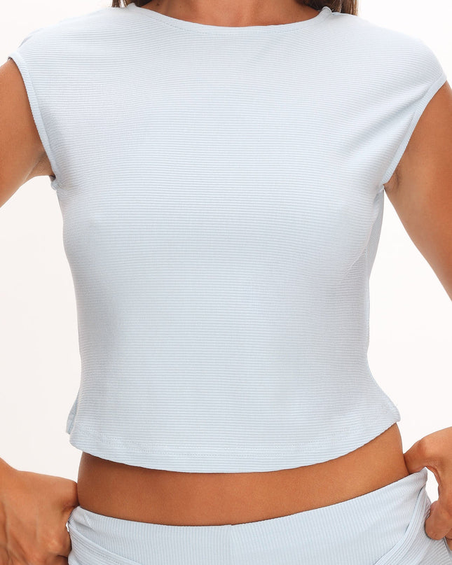 Blue Cap Sleeve Top