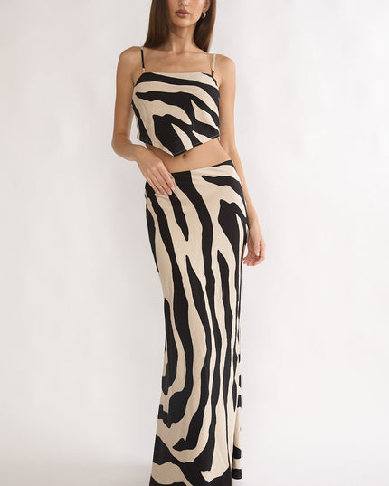 Black Maxi Skirt Zebra