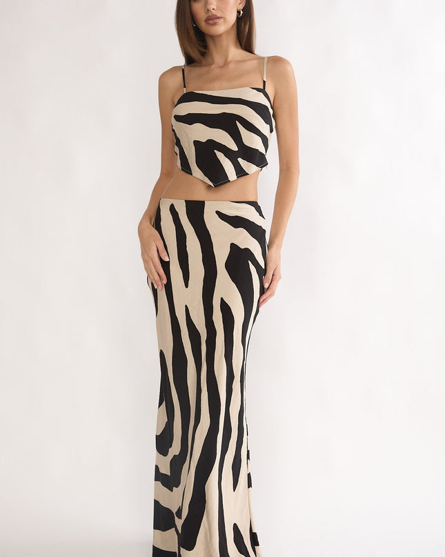 Black Maxi Skirt Zebra