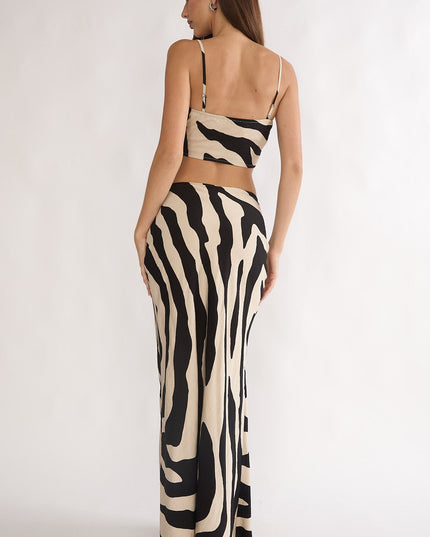 Black Maxi Skirt Zebra