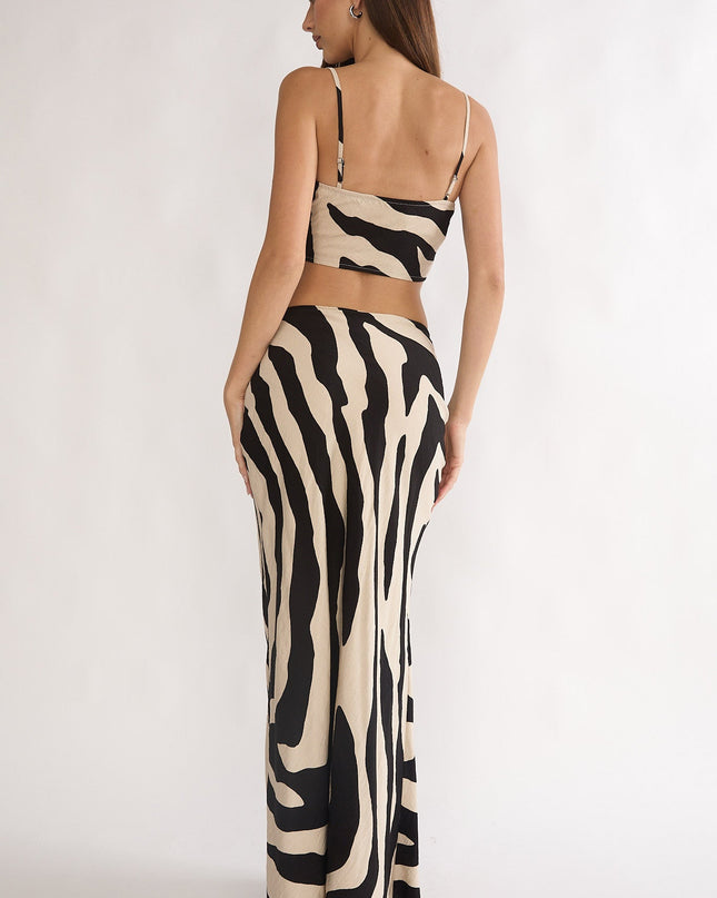 Black Maxi Skirt Zebra