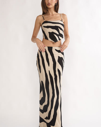 Black Maxi Skirt Zebra