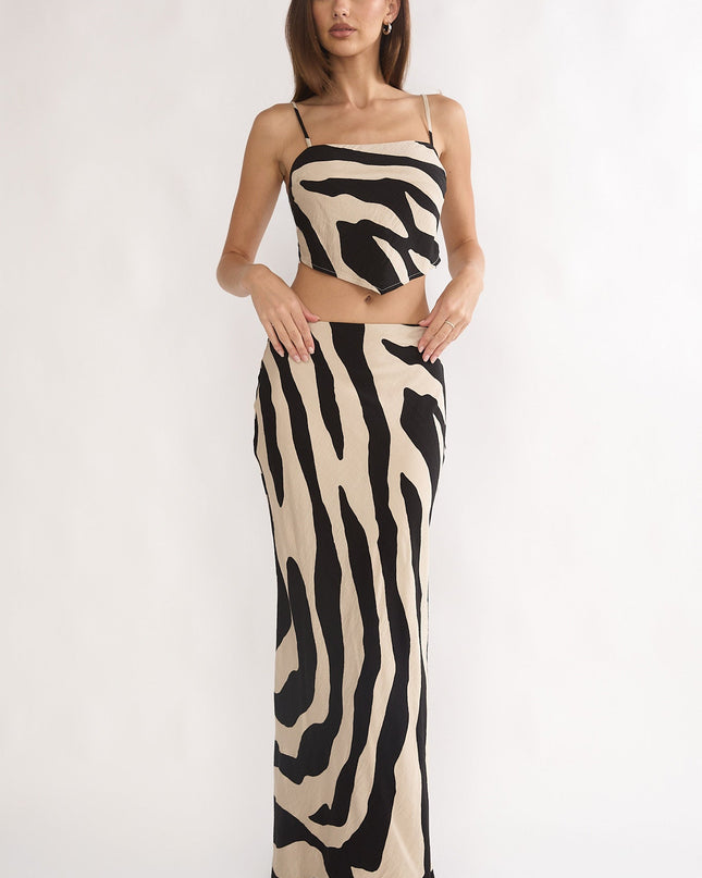 Black Maxi Skirt Zebra