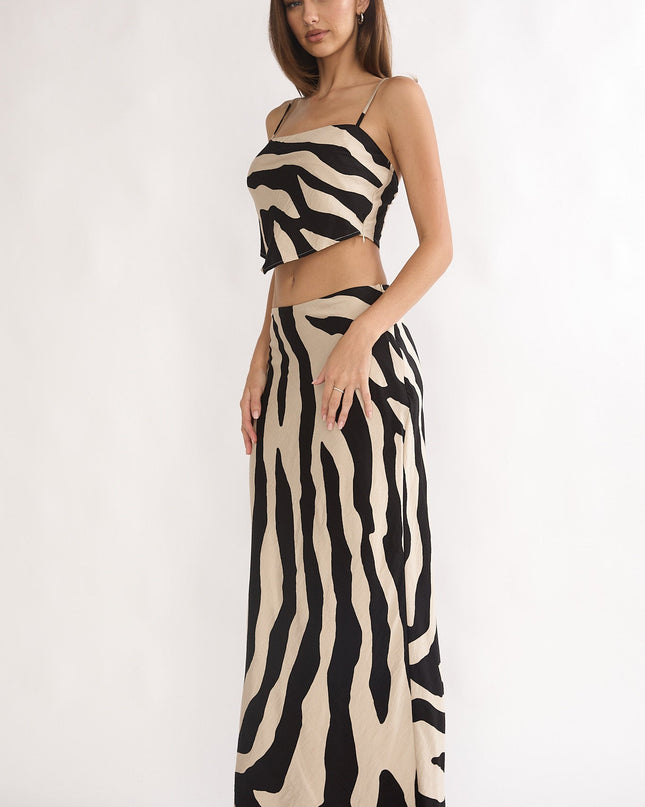 Black Maxi Skirt Zebra