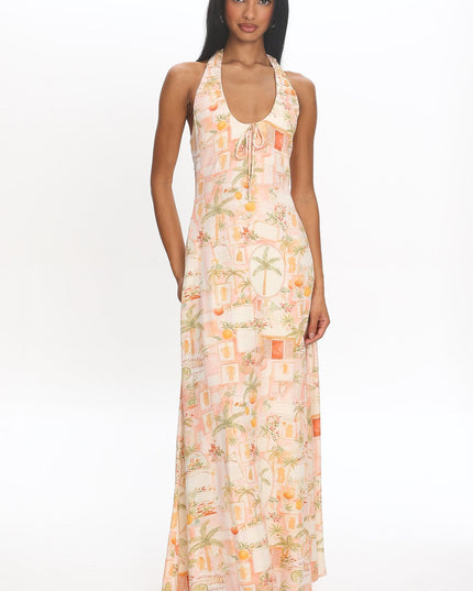 Apricot Beach Halterneck Maxi Dress Print