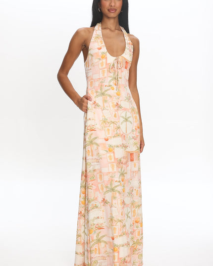 Apricot Beach Halterneck Maxi Dress Print