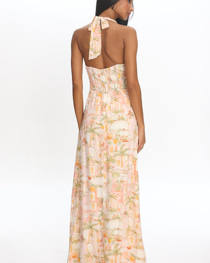 Apricot Beach Halterneck Maxi Dress Print
