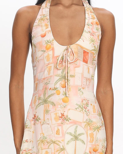Apricot Beach Halterneck Maxi Dress Print