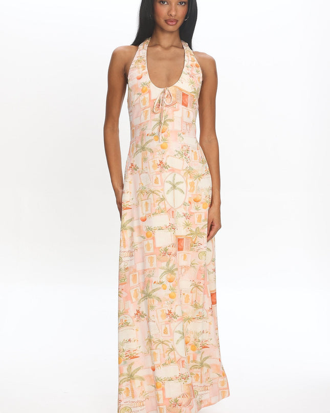 Apricot Beach Halterneck Maxi Dress Print