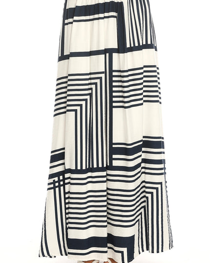 Navy Stripe Maxi Skirt