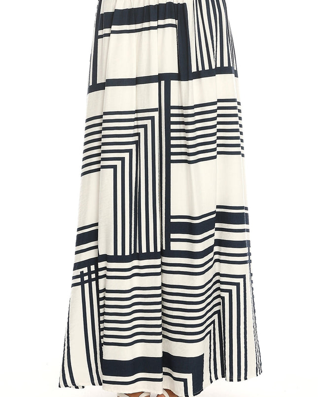 Navy Stripe Maxi Skirt
