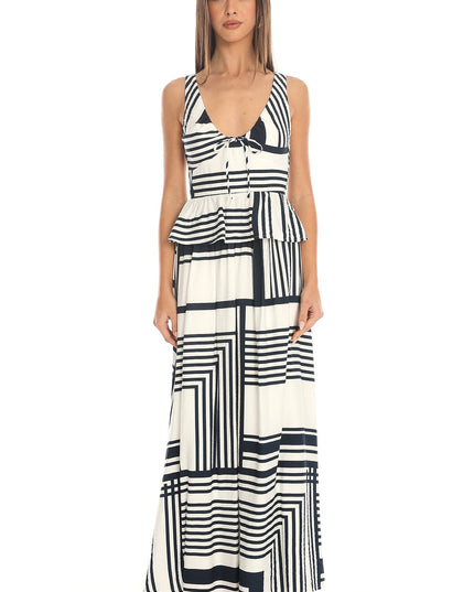 Navy Stripe Maxi Skirt