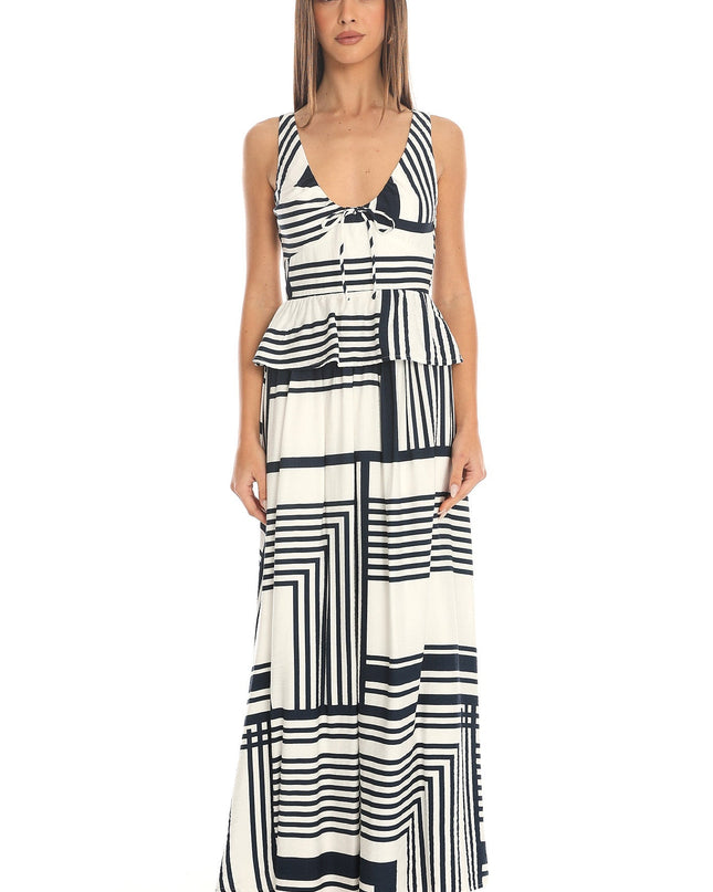 Navy Stripe Maxi Skirt