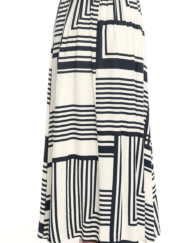 Navy Stripe Maxi Skirt
