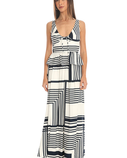 Navy Stripe Maxi Skirt