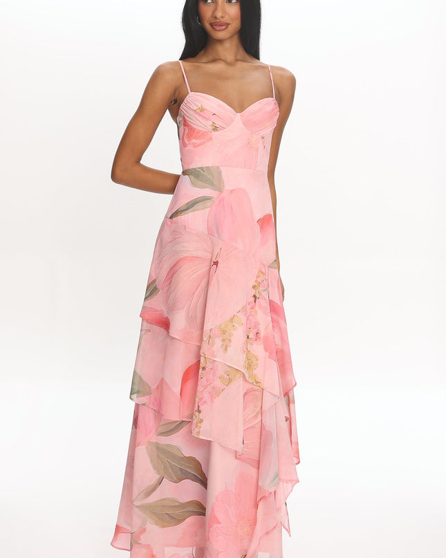 Pink Tiered Maxi Dress