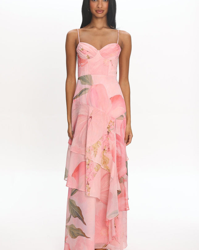 Pink Tiered Maxi Dress