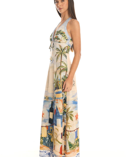 Blue Halter Maxi Dress
