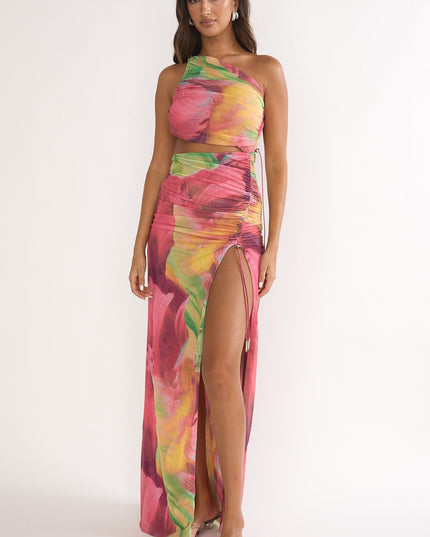 Multi Open Back Cut-Out Maxi Dress Red