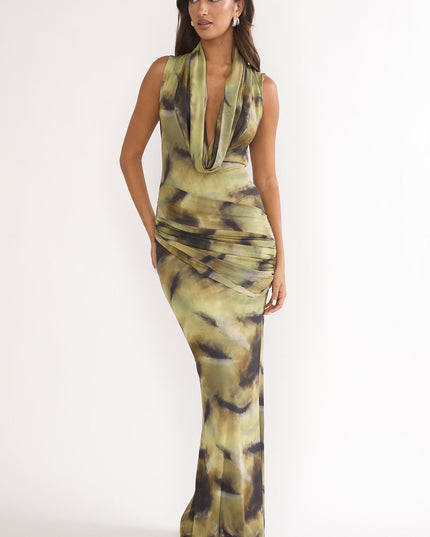 Moss Sleeveless Cowl Maxi Dress