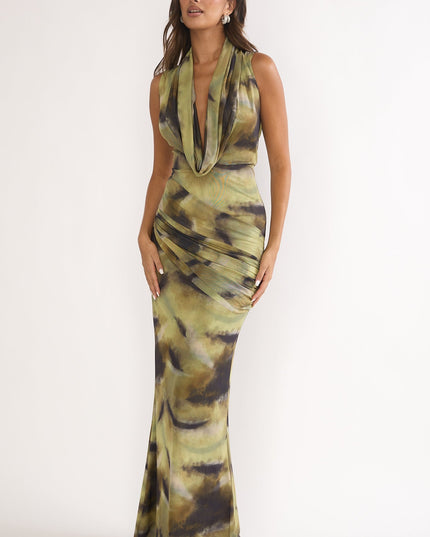 Moss Sleeveless Cowl Maxi Dress
