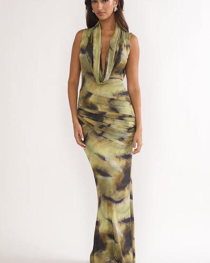 Moss Sleeveless Cowl Maxi Dress