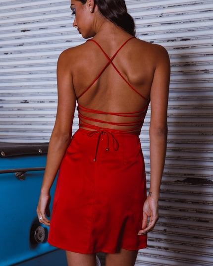 Red A Dream Pintuck Bust Mini Dress