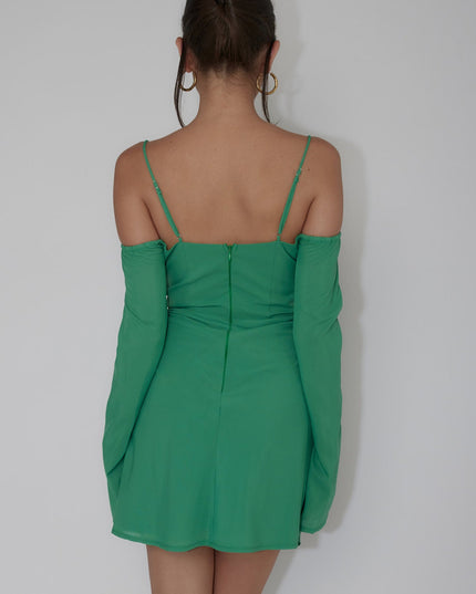 Jade Off-Shoulder Sleeve Laced Mini Dress