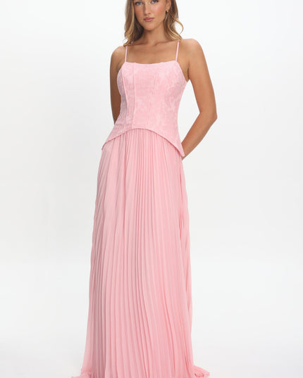 Pink Pleat Corset Dress