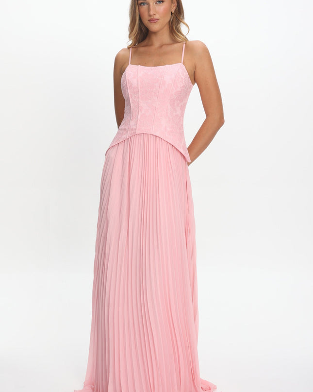Pink Pleat Corset Dress