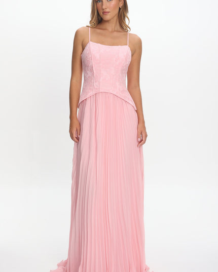 Pink Pleat Corset Dress