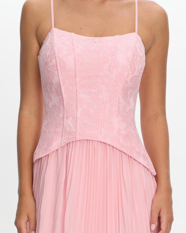 Pink Pleat Corset Dress
