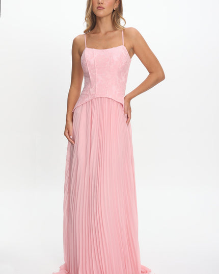 Pink Pleat Corset Dress