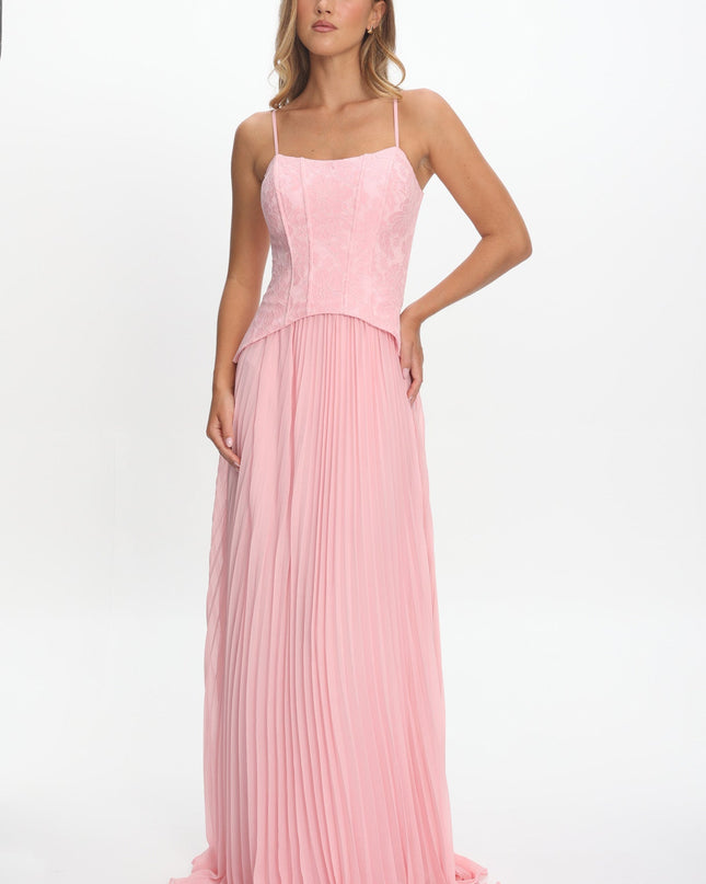 Pink Pleat Corset Dress