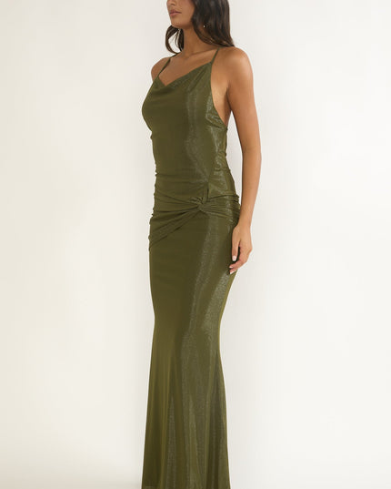Olive Back Maxi Dress