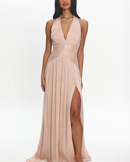 Champagne Champagne Wishes Halter Gown