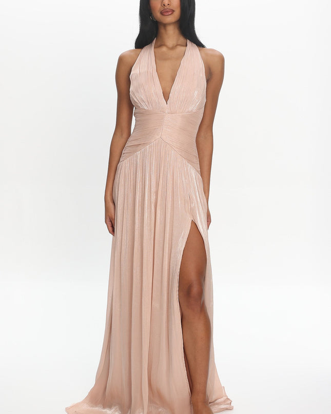 Champagne Champagne Wishes Halter Gown