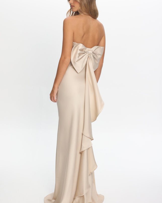 Champagne Strapless Maxi Dress