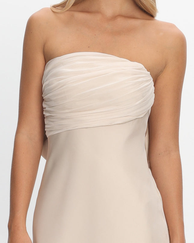 Champagne Strapless Maxi Dress