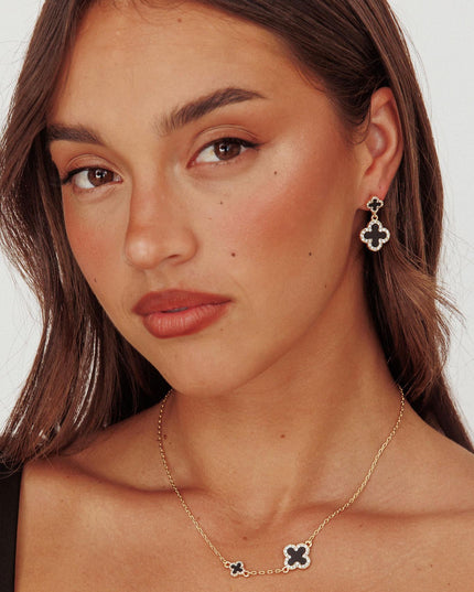 Black Clover Necklace Gold