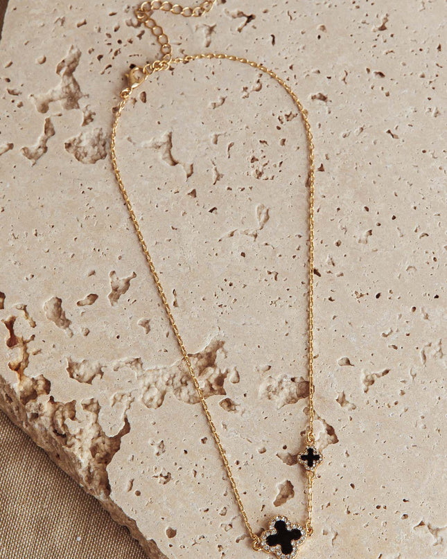Black Clover Necklace Gold