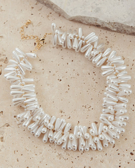 Pearl Teardrop Choker Necklace
