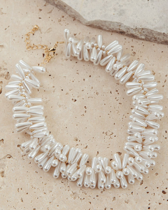 Pearl Teardrop Choker Necklace