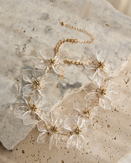 Clear Acrylic Floral Necklace
